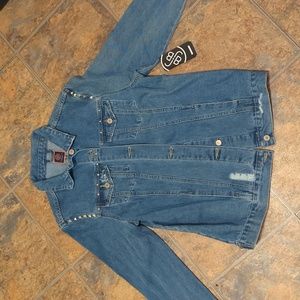 Boom boom jeans Denim jacket with studded detail